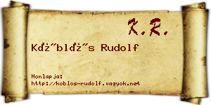 Köblös Rudolf névjegykártya