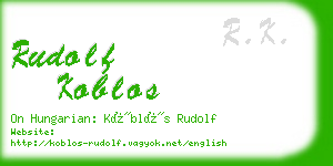 rudolf koblos business card